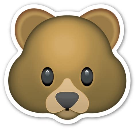 Bear Face EmojiStickers In Emoji Stickers Bear Emoji Emoji Tattoo