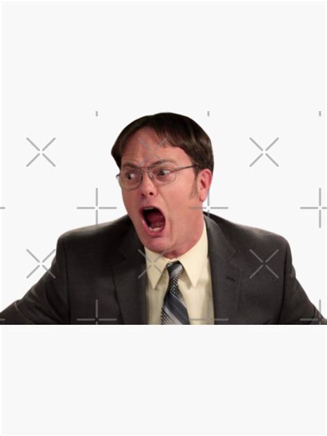 Dwight Schrute Yelling Sticker For Sale By Bestofficememes Redbubble