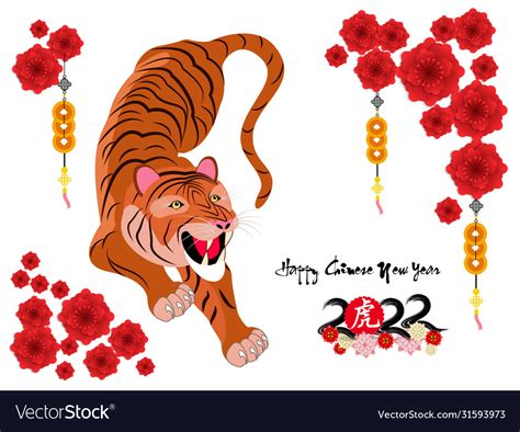 Chinese New Year Year Tiger Lunar Vector Image