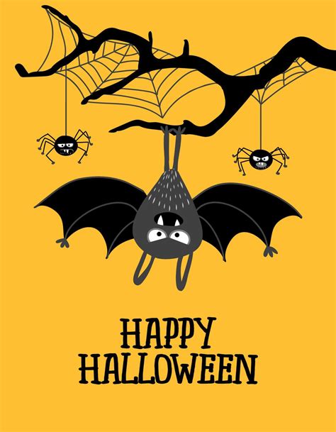 Happy Halloween Cute Hanging Bat Halloween Overlays Lettering