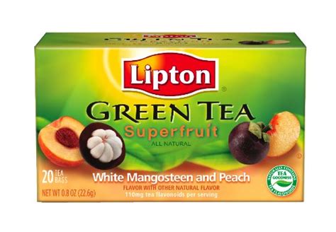 Peach Flavor Lipton Green Tea Bags Superfruit White Mangosteen With