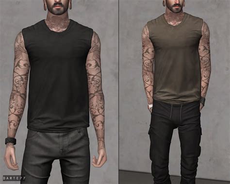 Tank Top Darte77 Custom Content For Ts4 Sims 4 Male Clothes Sims 4