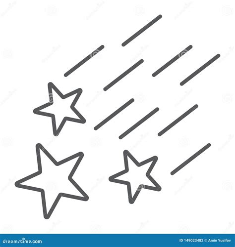 Linha Fina ícone Das Estrelas De Queda Noite E Previsão Sinal Das Estrelas De Tiro Gráficos