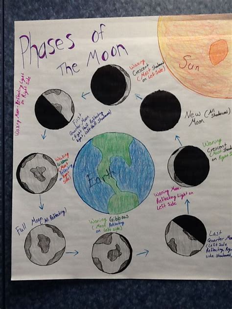 Phases Of The Moon Anchor Chart For Fifth Grade Science Science