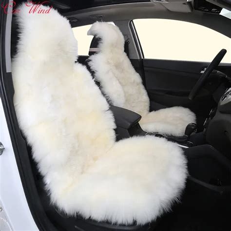 car wind 1 pcs universal fur car seat cover 100 natural australian sheepskin seat covers black