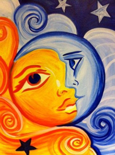 What are they like as hobbies? Painting Workshop: "Sun and Moon" | Moon painting, Sun ...