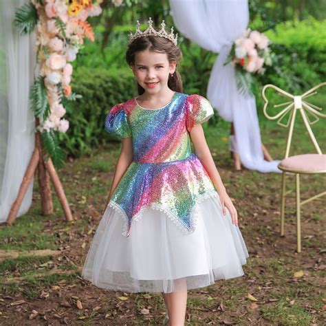 Kids Designer Clothes Shiny Baby Rainbow Clothing Short Sleeve Little