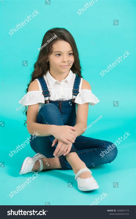 Child Model Jeans Overall Sit On Stock Photo 1028451715 Shutterstock