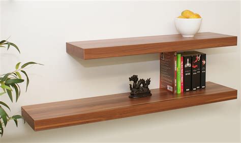 Floating Shelves Walnut 1150 And 900x250x50 452 And 354x98x19in