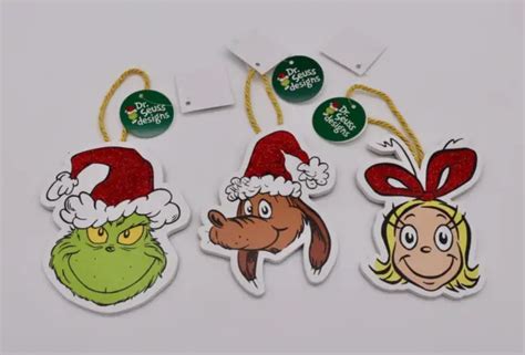 2022 Dr Seuss The Grinch Max And Cindy Lou Who Xmas Tree Ornaments Free