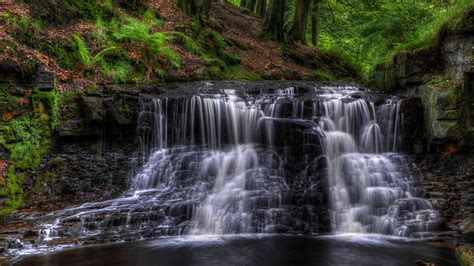 Picture England Roddlesworth Woods Waterfall Hdr Stream 1920x1080