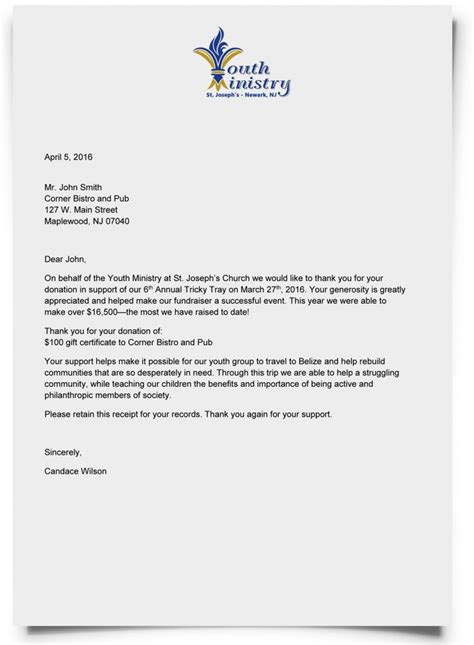 Otherwise, you can type your and your organization's details on the top of a plain, preferably a4 sheet. 12 best images about Donor Thank You Letters on Pinterest ...