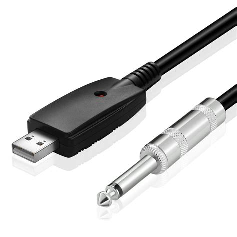 Usb Guitar Cable 10ft Usb Interface Male To 14 Inch 635mm Male Ts