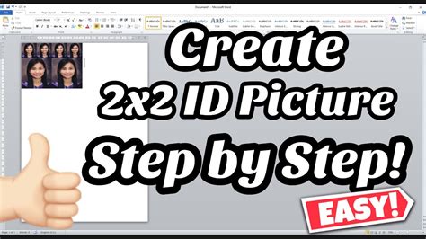 Step By Step 2x2 Id Picture Using Microsoft Word Tagalog Tutorial