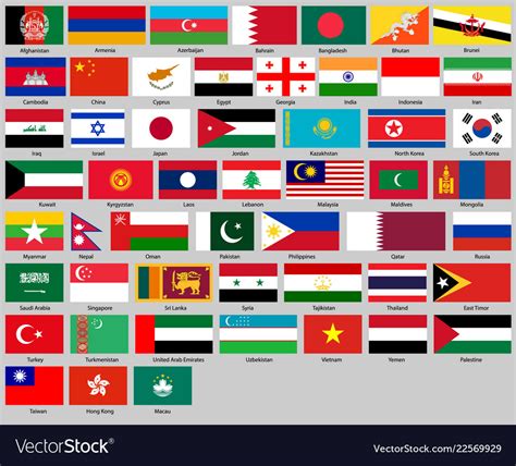 Different Countries Flags Set Royalty Free Vector Image