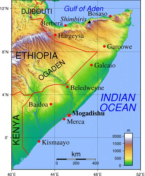 Somalia Mapa Mapy Somalii Travelin