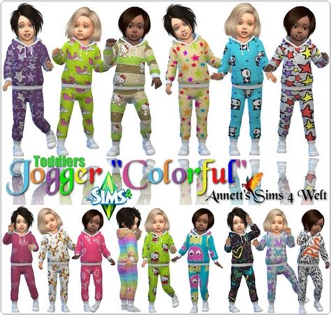 Annett`s Sims 4 Welt Toddlers Jogger Colorful • Sims 4 Downloads