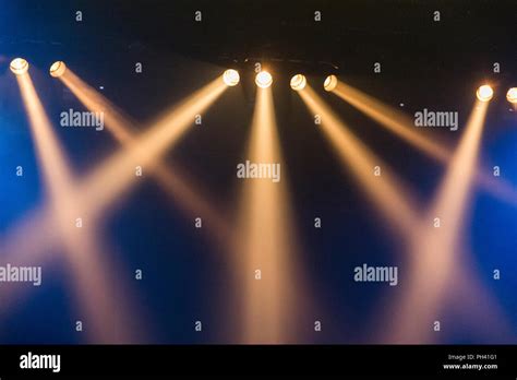 Theatre Spot Lights Lighting On Stage Stock Photo Alamy