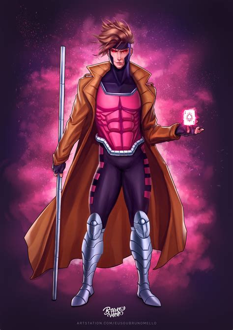 How To Draw Gambit From X Men Step By Step Drawing Tu