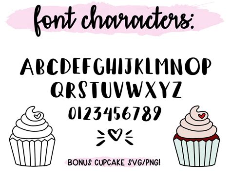 Red Velvet Cupcake Font Handwritten Font Cricut Font Fonts Etsy