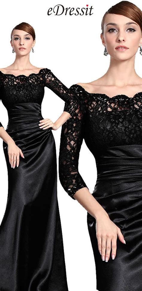 Stylish Black Lace Sleeves Mother Of The Bride Dress 26121800 Edressit Mother Of The Bride