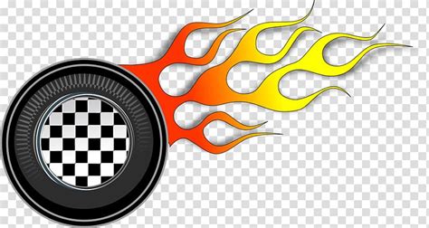 Tire With Flame Logo Hot Wheels Logo Car Race Transparent Background