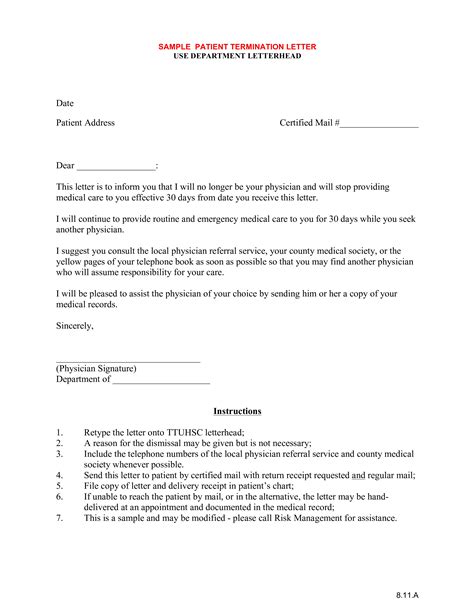 (see omic website for a sample form.) Sample Patient Termination Letter | Templates at ...