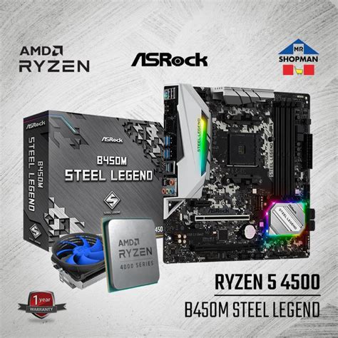 AMD Ryzen Ryzen Processor W Asrock B M Steel Legend Motherboard Bundle