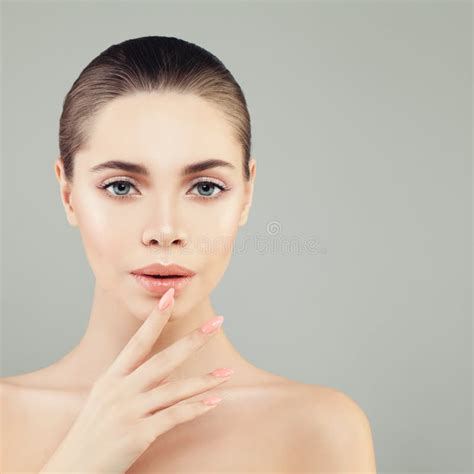 Spa Beauty Portrait Of Healthy Woman With Natural Makeup Stock Photo