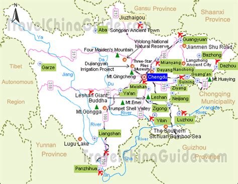 Sichuan Maps Cities Attractions Streets