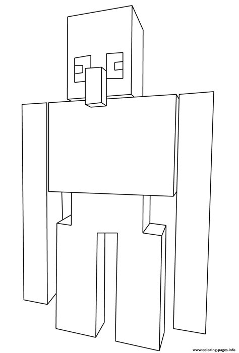 Minecraft Iron Golem Coloring Page Printable