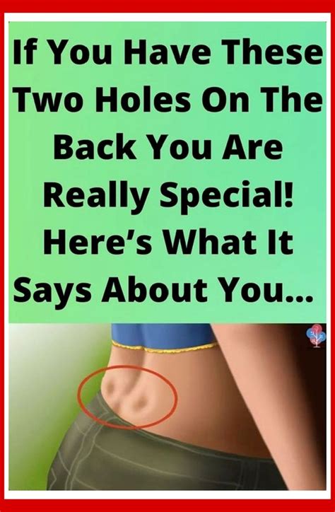 If You Have These Two Holes On The Back You Are Really Special Here S