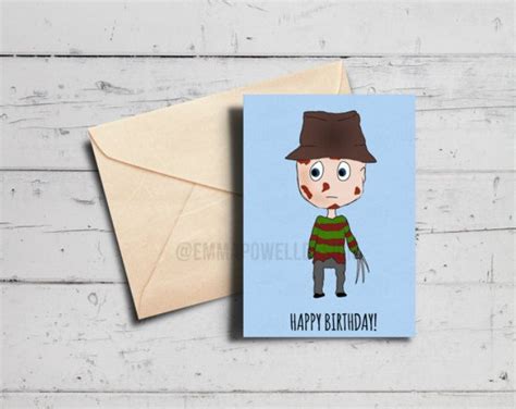 Freddy Krueger Cartoon Birthday Card Cards Birthday Cards Unique