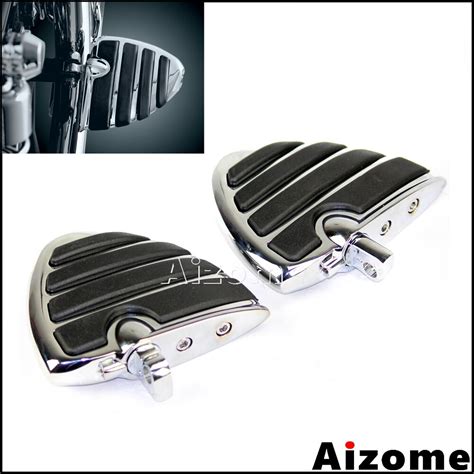 Chrome Motorcycle Iso Wing Footpegs Foot Rests Billet Aluminum Male