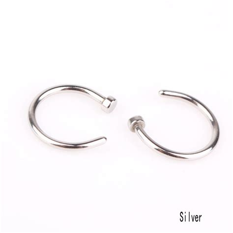 5 Colors Stainless Steel Nose Ring Fake Nose Piercing Etsy