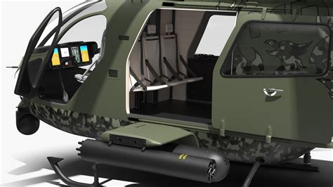 3d Md 969 Twin Attack Helicopter Rigged For Cinema 4d Model