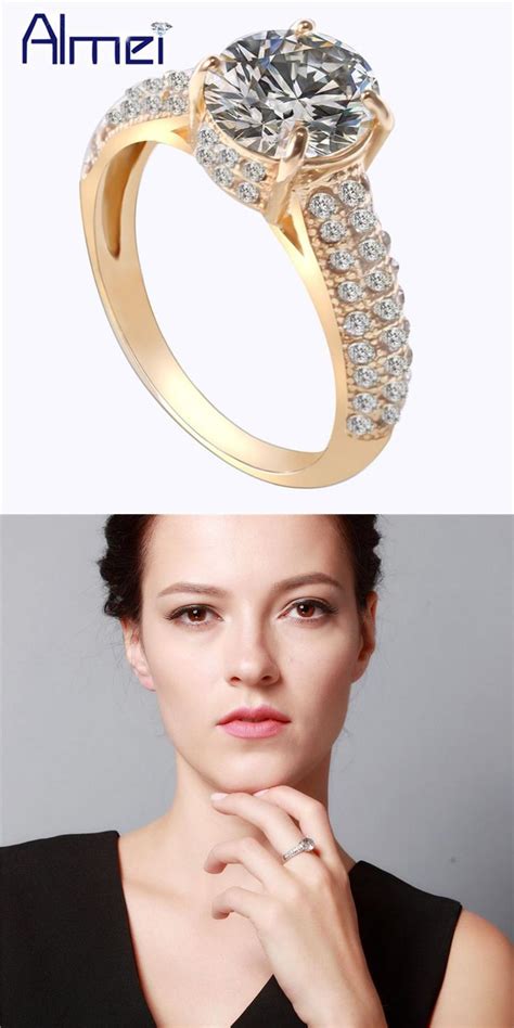Visit To Buy Almei Wedding Gold Color Rings For Women Female Big