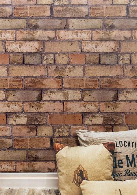 Old Brown Bricks Wallpaper From Kemra Brick Wallpaper Bedroom White