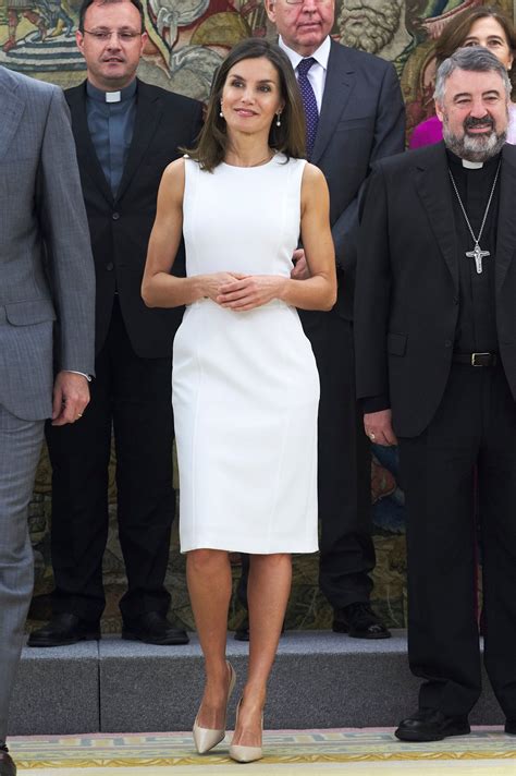 Queen Letizia Of Spain Gives The Little White Dress The Royal Treatment