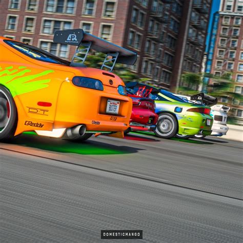 Brian, dom, letty, tej, and roman parachute their cars off of a he's able to get himself out of the front of the bus, run up the length of the bus, and jump off right as. Fast & Furious "Squad Goals" Digital Drag Race Has Supra ...