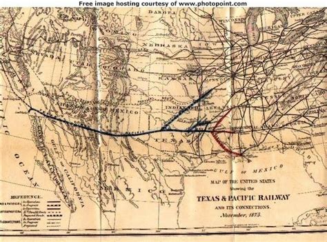 Railroadiana Maps 1875 Map Texas And Pacific Railway Railfans Depot