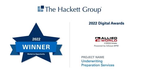 Allied World In Partnership With Infosys Bpm Wins At The Hackett
