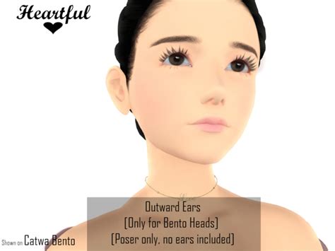 Second Life Marketplace Heartful Outward Ears For Bento Freebie♥