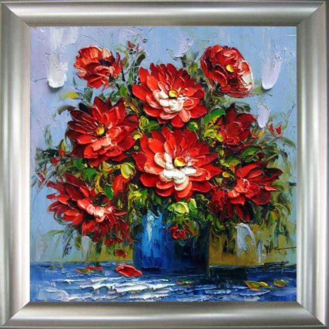 Handmade Painting Abstract Palette Knife Painting Flowers Home