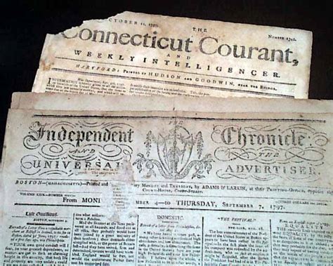 Lot Of 7 American Newspapers Of The 1790s