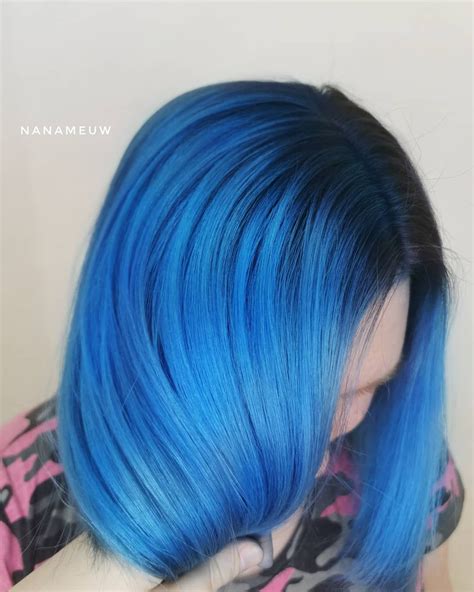 47 Best Photos Black Roots Blue Hair Blue Wig Black Roots Etsy