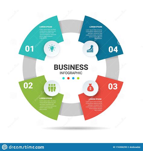 4 Step Infographic Options Circle Diagram Business Options Stock Vector ...