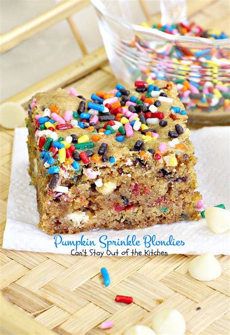 Pumpkin Sprinkle Blondies Cant Stay Out Of The Kitchen