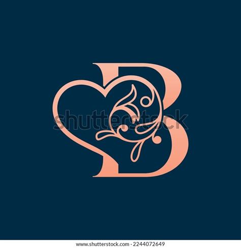 Heart Rose Gold Beauty Letter B Stock Vector Royalty Free 2244072649