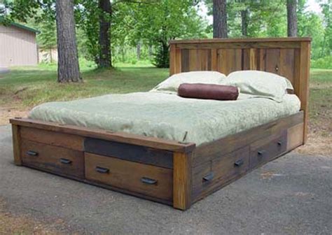Diy bed build | how to build a bed. bed frame | Rustic platform bed, Rustic storage bed, Bed ...